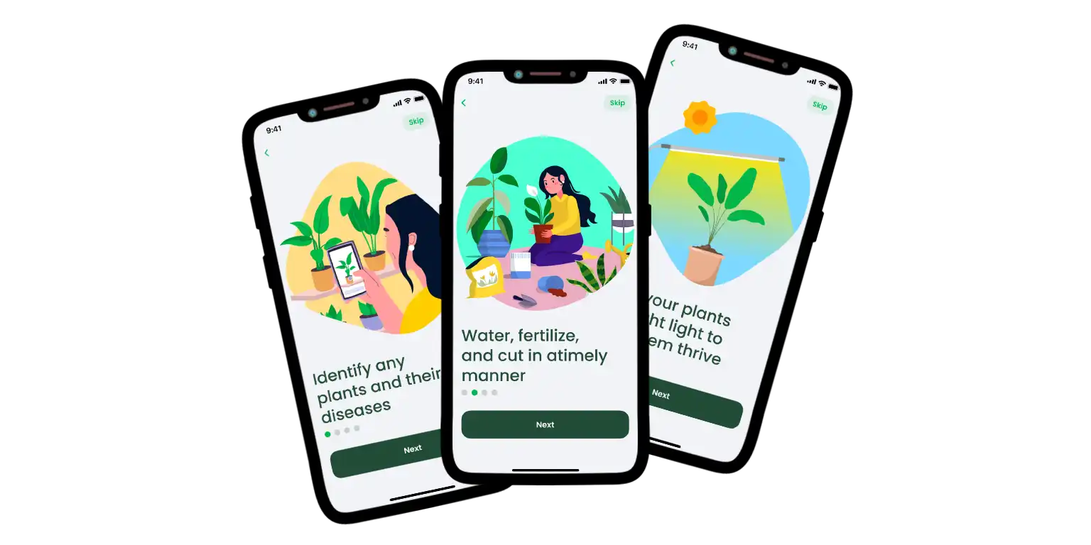 Features of the AI Plant Finder app.
